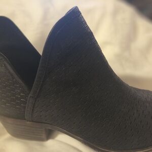 Lucky Brand Black Perforated Ankle Booties
